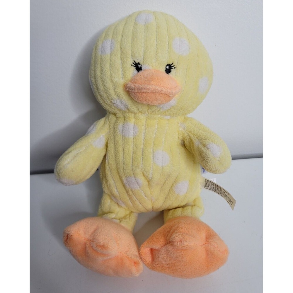Babies R Us Yellow Polka Dot Baby Duck Chick Stuffed Animal Plush Rattle Easter
